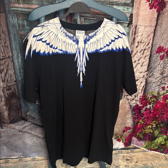 Marcelo Burlon‎ County of Milan NWT Icon Wings Black White and Blue T-Shirt  XL